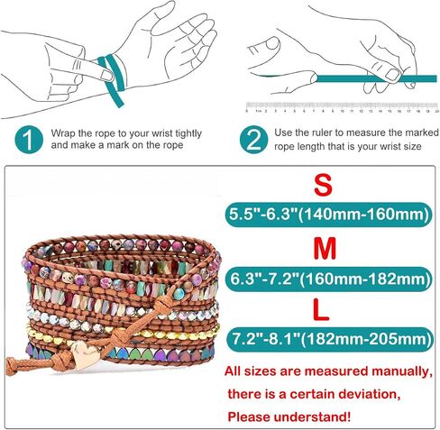 Boho Beaded Wraps Strap Compatible with Fitbit Versa 4/Versa 3/Sense 2/Sense,Women Men Handmade Natural Stone Colorful Jasper Strap for Versa 2 /Versa/Versa Lite in Saudi Arabia