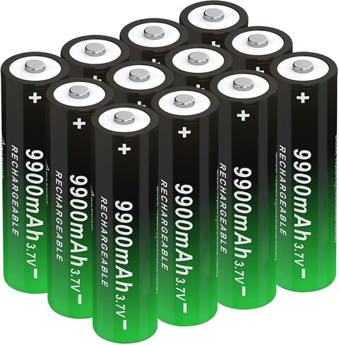 12 Pack 9900 mAh Button Top Upgrade Capacity Ni-MH 1865 Rechargeable Battery for LED Flashlights, Mini Fans, Toys, Lighting, Remote Control, Headlamp and More in Kuwait