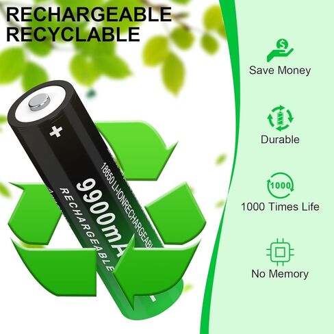 12 Pack 9900 mAh Button Top Upgrade Capacity Ni-MH 1865 Rechargeable Battery for LED Flashlights, Mini Fans, Toys, Lighting, Remote Control, Headlamp and More in Kuwait