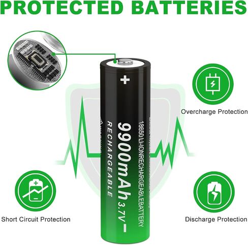 12 Pack 9900 mAh Button Top Upgrade Capacity Ni-MH 1865 Rechargeable Battery for LED Flashlights, Mini Fans, Toys, Lighting, Remote Control, Headlamp and More in Kuwait
