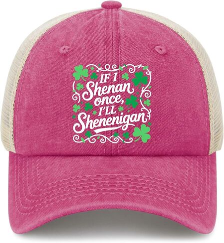 If I Shenan Once, I'll Shenanigan Hats for Mens Low Profile Washed Distressed in Kuwait
