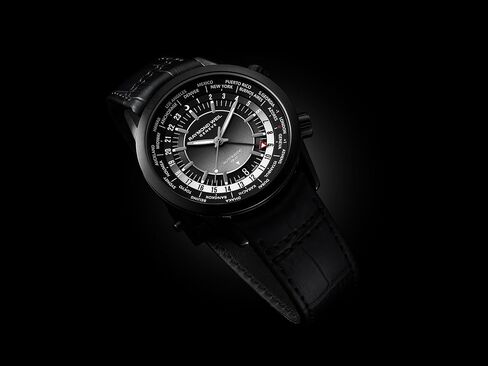 RAYMOND WEIL Freelancer GMT Worldtimer Men's Watch, 24 Cities and Time Zones, Black Dial, Indexes, Stainless Steel Case, Black Leather Strap, 41mm (Model: 2765-BKC-20001) in Saudi Arabia