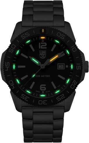 Luminox Men's Navy Seal Pacific Diver 3120 Series Silver Stainless Steel Oyster Band Black Dial Quartz Analog Watch in Kuwait