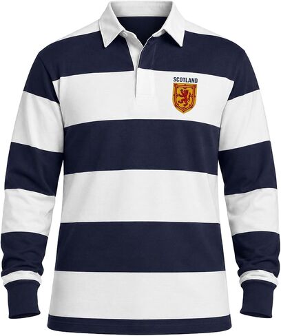 Scotland Embroidered Coat of Arms Badge Rugby Shirt for Men, Scotland Polo Shirt with Embroidery in Saudi Arabia