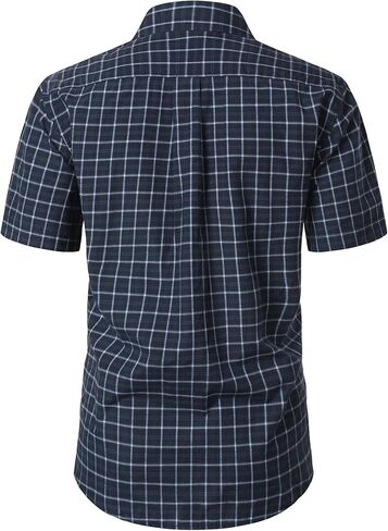 JEMITOP Mens Lightweight Slim Fit Short Sleeve Button Down Shirt Business Casual Plaid Dress Shirts with Pocket in Saudi Arabia