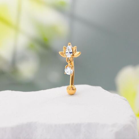 16G Rook Piercing Jewelry Gold, 316L Stainless Steel Eyebrow Rings Piercing Jewelry Flower Threaded Lip Labret Barbells Ring 8mm in Saudi Arabia