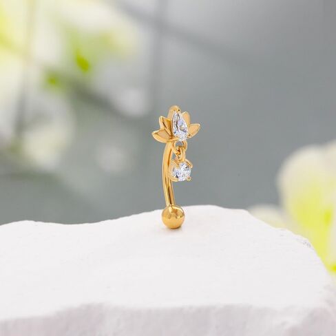 16G Rook Piercing Jewelry Gold, 316L Stainless Steel Eyebrow Rings Piercing Jewelry Flower Threaded Lip Labret Barbells Ring 8mm in Saudi Arabia