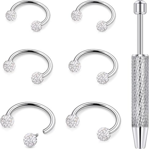 18G 16G 14G حدوة الحصان الحاجز الأنف الدائري ثقب المجوهرات الفولاذ المقاوم للصدأ موضوع داخلي دائري الحديد Daith Rook القرط ثعبان لدغة الشفاه الدائري ثقب المجوهرات للنساء تشيكوسلوفاكيا الفضة الذهب الأسود in Kuwait
