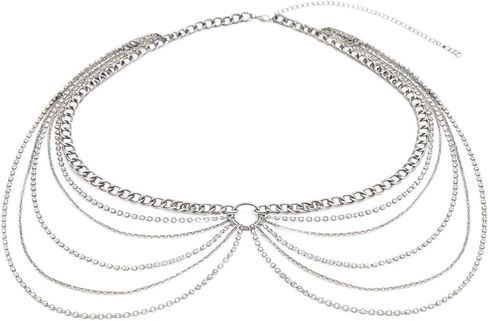 Rhinestone Waist Chain Sexy Layered Body Chain for Women Belly Chain Bikini Beach Jewelry Party Accessories in Saudi Arabia