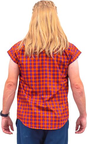 Joe the Janitor Dirt Flannel Tank Top Wig and Beard Halloween Costume Cosplay in Kuwait