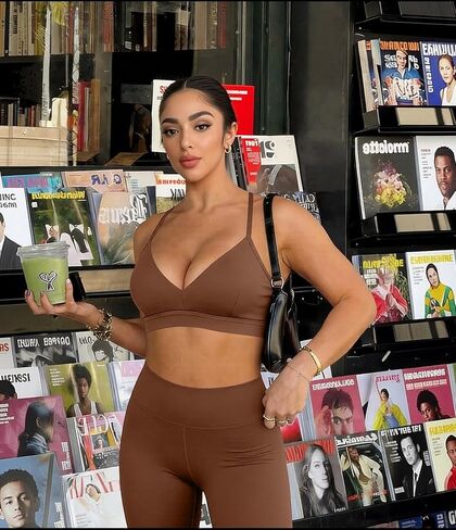 Comper V Neck Bra Adjustable Straps Padded Bralettes Everyday Basic Bras Low Impact Spaghetti Thin Strap Top in Saudi Arabia