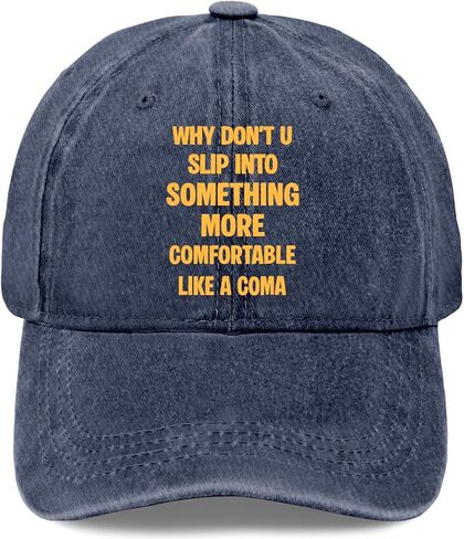Why Don't You Slipped Into-Something Hats for Men Low Profile Washed Distressed Navy Blue in Kuwait