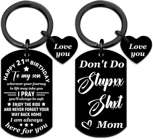 21st birthday decorations for him 21st birthday gifts for Son from Mom Inspirational Gifts for Son I Love You Keychain in Saudi Arabia