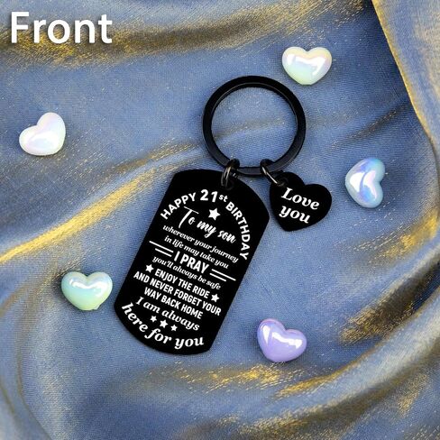 21st birthday decorations for him 21st birthday gifts for Son from Mom Inspirational Gifts for Son I Love You Keychain in Saudi Arabia