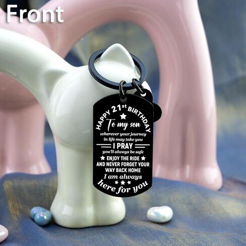 21st birthday decorations for him 21st birthday gifts for Son from Mom Inspirational Gifts for Son I Love You Keychain in Saudi Arabia