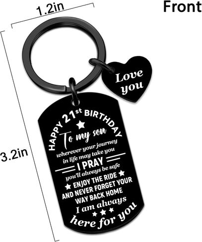 21st birthday decorations for him 21st birthday gifts for Son from Mom Inspirational Gifts for Son I Love You Keychain in Saudi Arabia