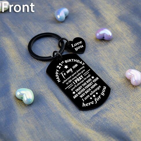 21st birthday decorations for him 21st birthday gifts for Son from Mom Inspirational Gifts for Son I Love You Keychain in Saudi Arabia