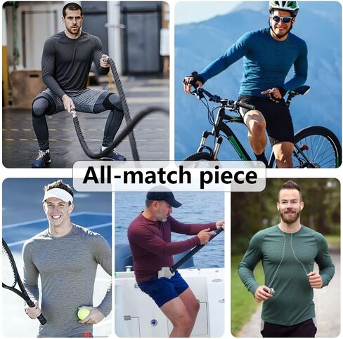 5 Pack Men's New Quick-Drying Summer-Autumn Long-Sleeved Round-Neck T-Shirt in Saudi Arabia