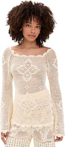 AGUA BENDITA Women's BOH Handmade Crochet Top in Saudi Arabia