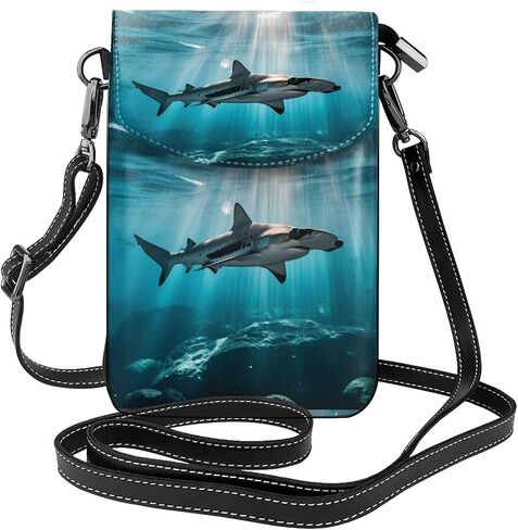Small Crossbody Purse Cell Phone Bag for Women Cool Hammerhead Shark PU Leather Cellphone Wallet Purse with Shoulder Strap in Kuwait