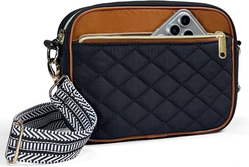 Crossbody Bags for Women, Quilted Cross Body Travel Purse, Puffy Shoulder Handbag Wallet with Wide Strap in Saudi Arabia