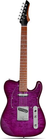 Leo Jaymz TL Electric Guitar - Flame Maple Top ، Mahogany Body ، Maple Neck - Alnico V Pickups - Solid Choice للمبتدئين واللاعبين المتوسطين (Blue Ocean) in Kuwait