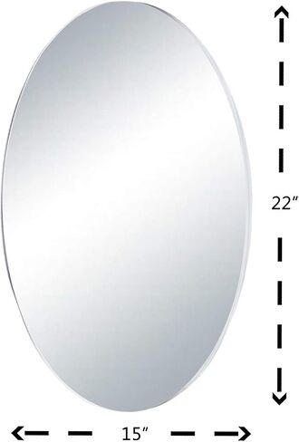 Marketing Holders Acrylic Mirror Oval Shaped 15" x 22" Reflective 1/8" Thick Sheet for Makeup Mirror Bathrooms Glass Replacement Home Decor in Kuwait