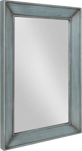 Kate and Laurel Yuda Wooden Rectangle Framed Wall Mirror, 23.5x35, Blue in Saudi Arabia