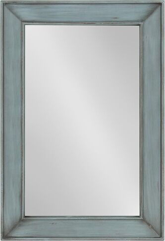 Kate and Laurel Yuda Wooden Rectangle Framed Wall Mirror, 23.5x35, Blue in Saudi Arabia