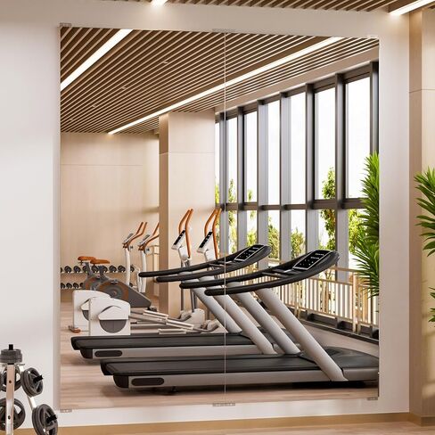 brisafe 71" x 64" (2PCS 71" X 32") Gym Mirror - Full Length Wall Mirror for Gyms, Dance Studio, Home, Yoga - Ultra Lightweight Shatterproof Glassless Nanomiorror Reduces 60% Commercial Insurance Costs in Saudi Arabia