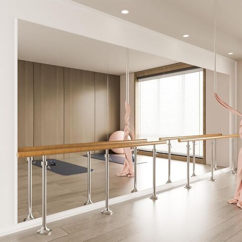 brisafe 71" x 64" (2PCS 71" X 32") Gym Mirror - Full Length Wall Mirror for Gyms, Dance Studio, Home, Yoga - Ultra Lightweight Shatterproof Glassless Nanomiorror Reduces 60% Commercial Insurance Costs in Saudi Arabia