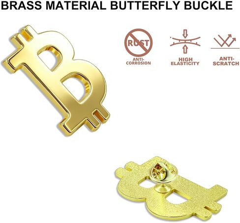 10/20/50/100Pcs Glod Bitcoin Lapel Pin Bulk -Alloy Bitcoin Symbol Badges Pin Button Souvenir Collection Gifts in Saudi Arabia