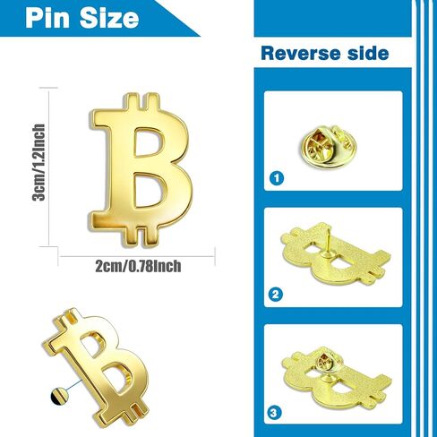 10/20/50/100Pcs Glod Bitcoin Lapel Pin Bulk -Alloy Bitcoin Symbol Badges Pin Button Souvenir Collection Gifts in Saudi Arabia