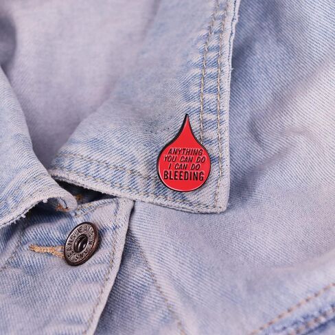 GuDeKe Anything You can do I can do Bleeding Feminist Pins Glitter Liberal Badge Body Girl Power Gift in Kuwait