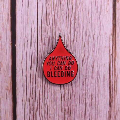 GuDeKe Anything You can do I can do Bleeding Feminist Pins Glitter Liberal Badge Body Girl Power Gift in Kuwait