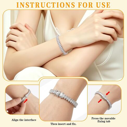 Moissanite Tennis Bracelet For Women, 7/7.5Ins Women's Tennis Bracelets,Marquise Cut D-Color VVS1 Platinum Plated Silver Bracelet,Hypoallergenic Bezel , Ice Crystal Sparkling,Exquisite Jewelry,with Gift Box,Ideal Gift for Wife/Her in Kuwait