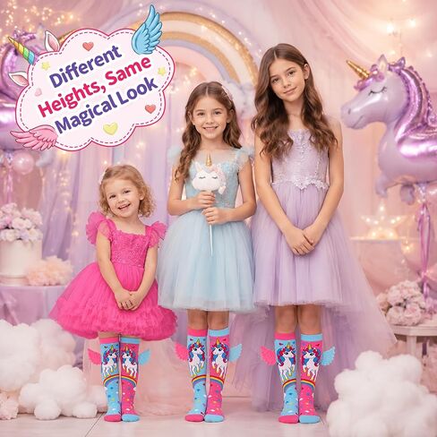 Crazy Socks for Kids – Silly Unicorn Knee High Socks with 3D Wings, Funny Gift for Kids Girls Women Birthday Party in Saudi Arabia