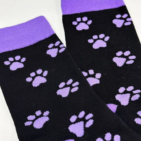 Purple Paw Print Dog Lover Socks (Adult Medium) Women Shoe Sizes 5-10 in Saudi Arabia