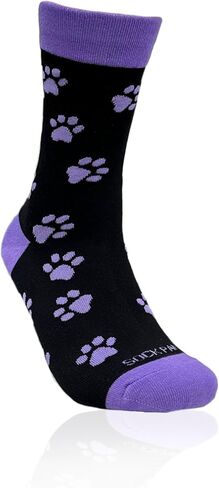 Purple Paw Print Dog Lover Socks (Adult Medium) Women Shoe Sizes 5-10 in Saudi Arabia