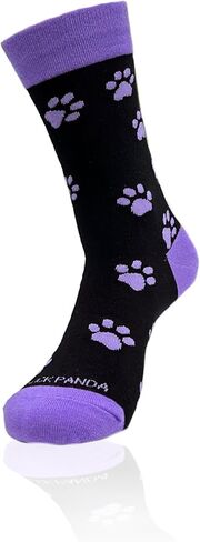 Purple Paw Print Dog Lover Socks (Adult Medium) Women Shoe Sizes 5-10 in Saudi Arabia