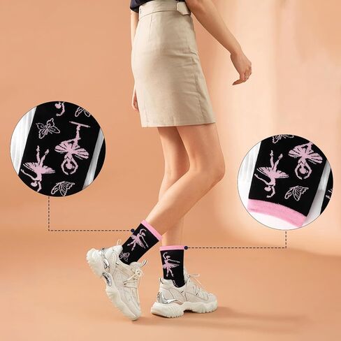 Ballerina Dance Recital Gifts for Girls Women Dance Teacher Appreciation Gifts Ballet Gift Dancer Competition Prom Line Dancing Christmas Stocking Stuffers Birthday Gift Ballet Dancer Socks in Saudi Arabia