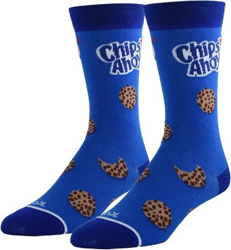 جوارب نسائية رائعة من Cool Socks - Chips Ahoy! طباعة ملفات تعريف الارتباط، تصميم مضحك للوجبات الخفيفة ورقائق البطاطس - مزيج من القطن الناعم لراحة يومية - لطيف كهدية لمحبي الطعام in Kuwait