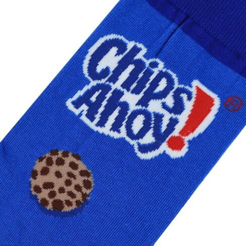جوارب نسائية رائعة من Cool Socks - Chips Ahoy! طباعة ملفات تعريف الارتباط، تصميم مضحك للوجبات الخفيفة ورقائق البطاطس - مزيج من القطن الناعم لراحة يومية - لطيف كهدية لمحبي الطعام in Kuwait