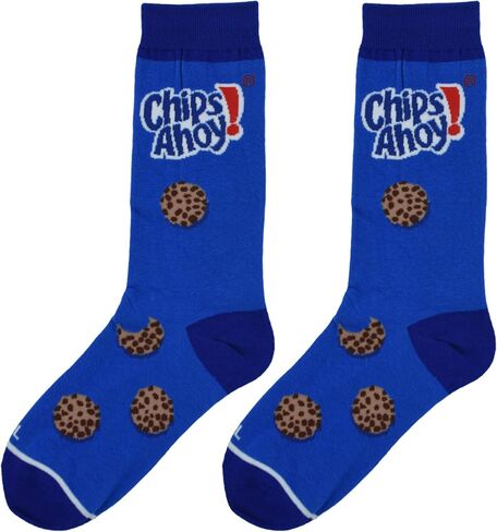 جوارب نسائية رائعة من Cool Socks - Chips Ahoy! طباعة ملفات تعريف الارتباط، تصميم مضحك للوجبات الخفيفة ورقائق البطاطس - مزيج من القطن الناعم لراحة يومية - لطيف كهدية لمحبي الطعام in Kuwait