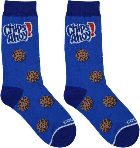 جوارب نسائية رائعة من Cool Socks - Chips Ahoy! طباعة ملفات تعريف الارتباط، تصميم مضحك للوجبات الخفيفة ورقائق البطاطس - مزيج من القطن الناعم لراحة يومية - لطيف كهدية لمحبي الطعام in Kuwait