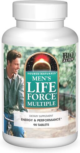 Source Naturals Men's Life Force مكمل يومي متعدد الفيتامينات وصحة المناعة - 13 فيتامينات ومغذيات ومعادن أساسية - 180 قرصًا in Kuwait