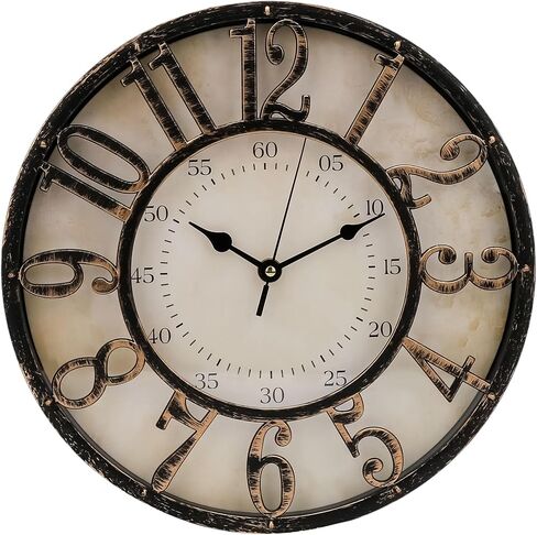 SIBAO 12 inch Vintage Wall Clock,3D Decorative Round Quartz Wall Clock for Home,Office,and Kitchen in Kuwait