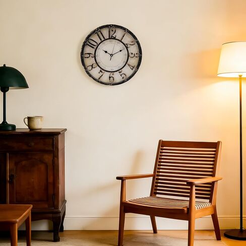 SIBAO 12 inch Vintage Wall Clock,3D Decorative Round Quartz Wall Clock for Home,Office,and Kitchen in Kuwait
