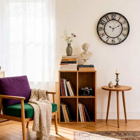 SIBAO 12 inch Vintage Wall Clock,3D Decorative Round Quartz Wall Clock for Home,Office,and Kitchen in Kuwait