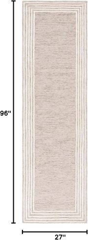 سجادة عداء من مجموعة Safavieh Abstract - 2'3" x 8'، بيج وعاجي، تصميم هندسي، مثالية لمناطق المرور العالية في المدخل والمطبخ والحمام (ABT464B-28) in Kuwait